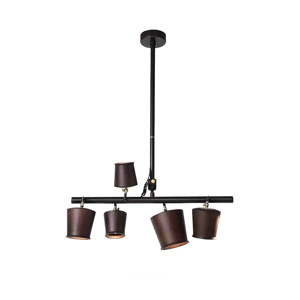 Avelira Rustic Wood Globe Linear Pendant Light