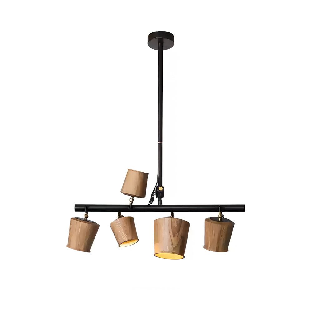 Avelira Rustic Wood Globe Linear Pendant Light