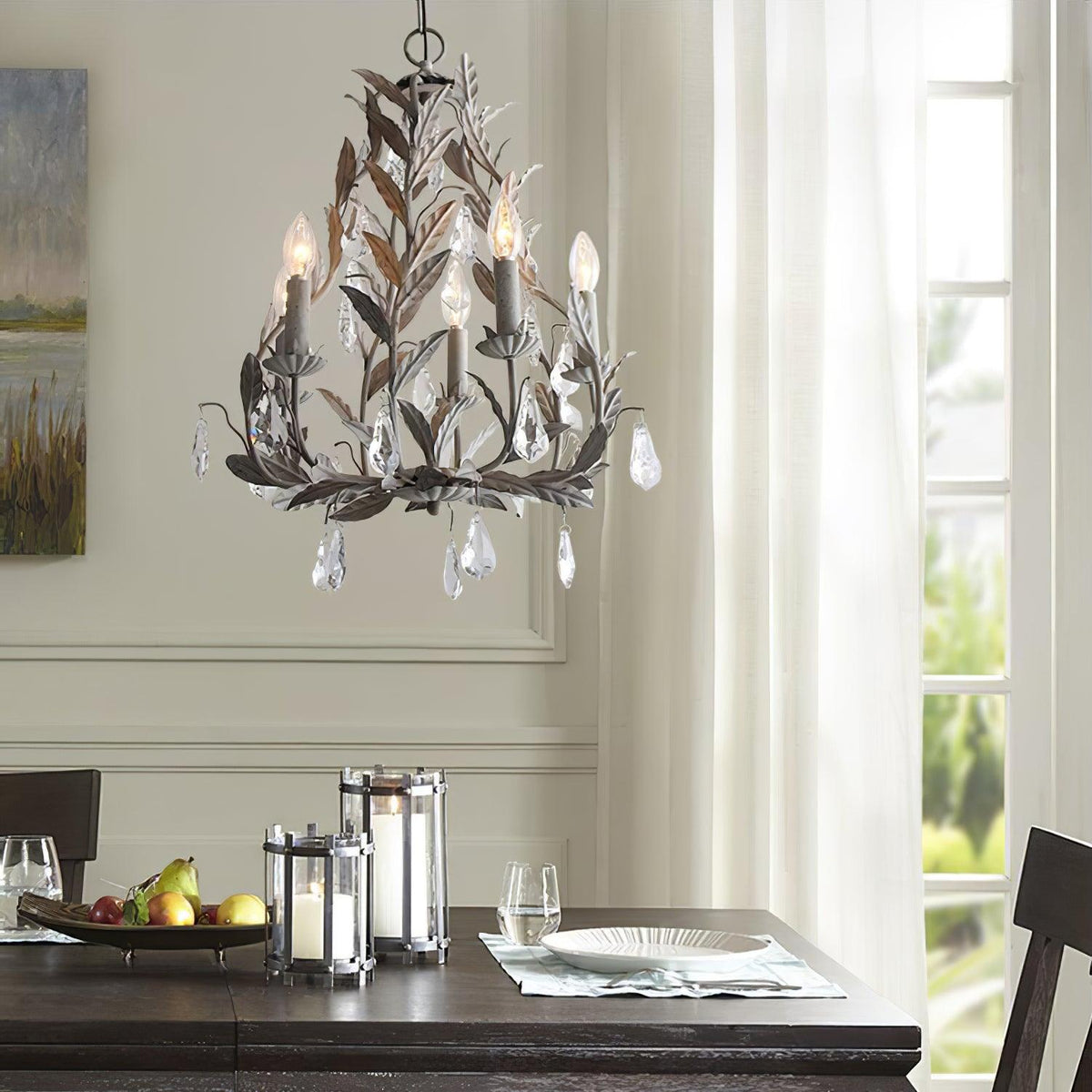 Sylvia Vintage Glass Chandelier