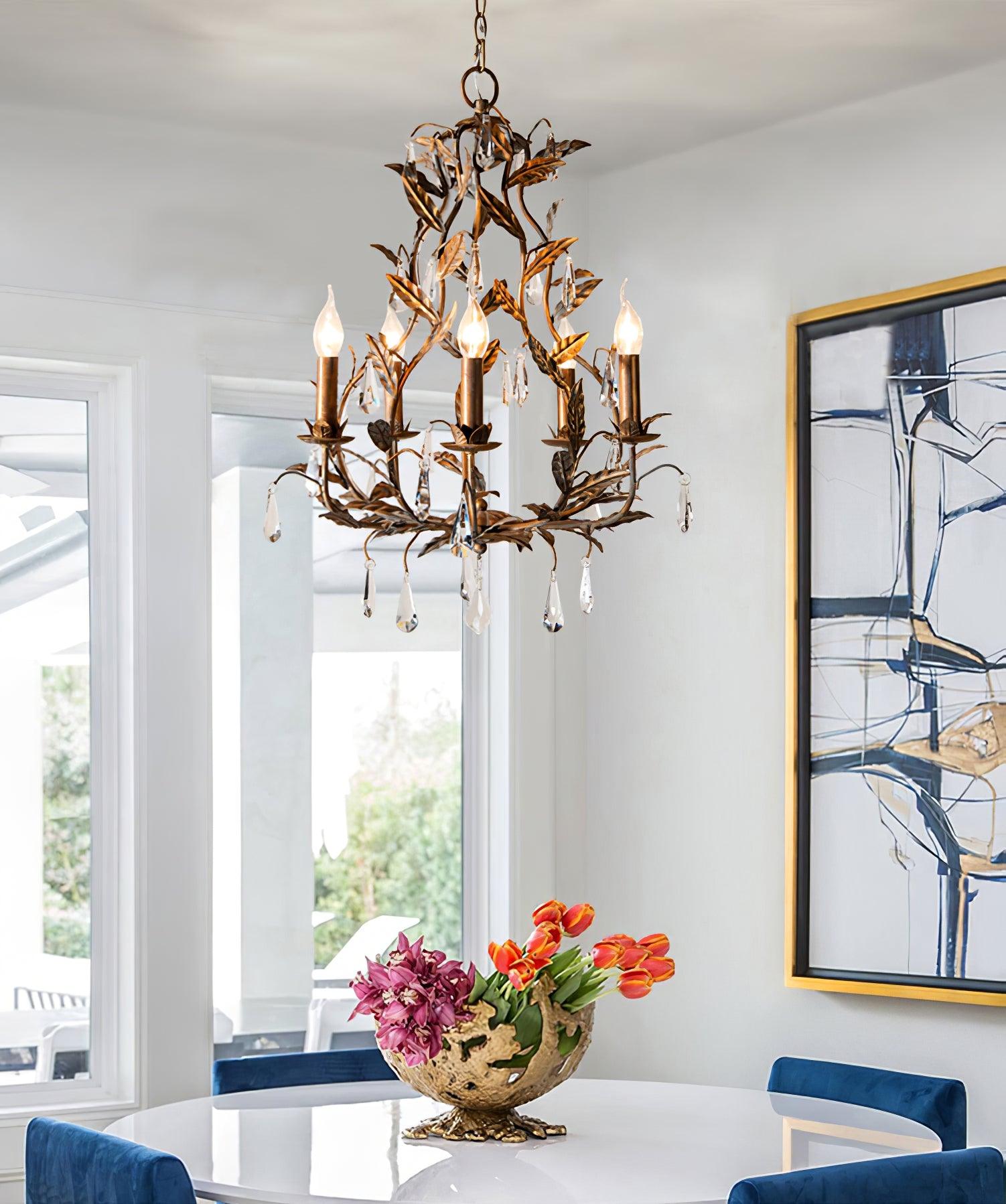 Sylvia Vintage Glass Chandelier