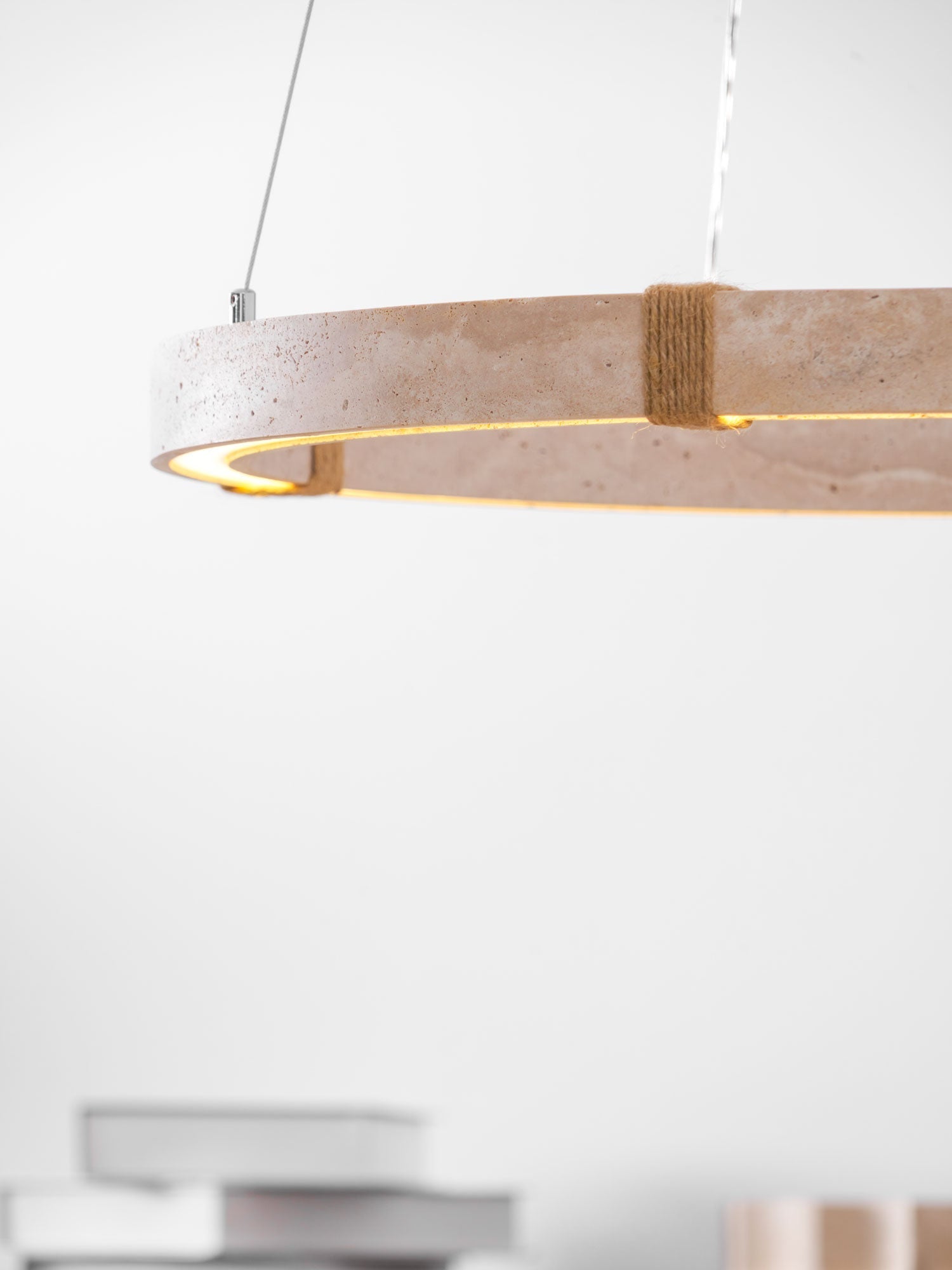 Clairstead Circle Travertine Pendant Light