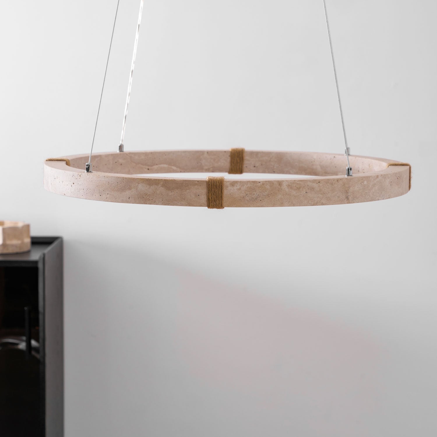 Clairstead Circle Travertine Pendant Light