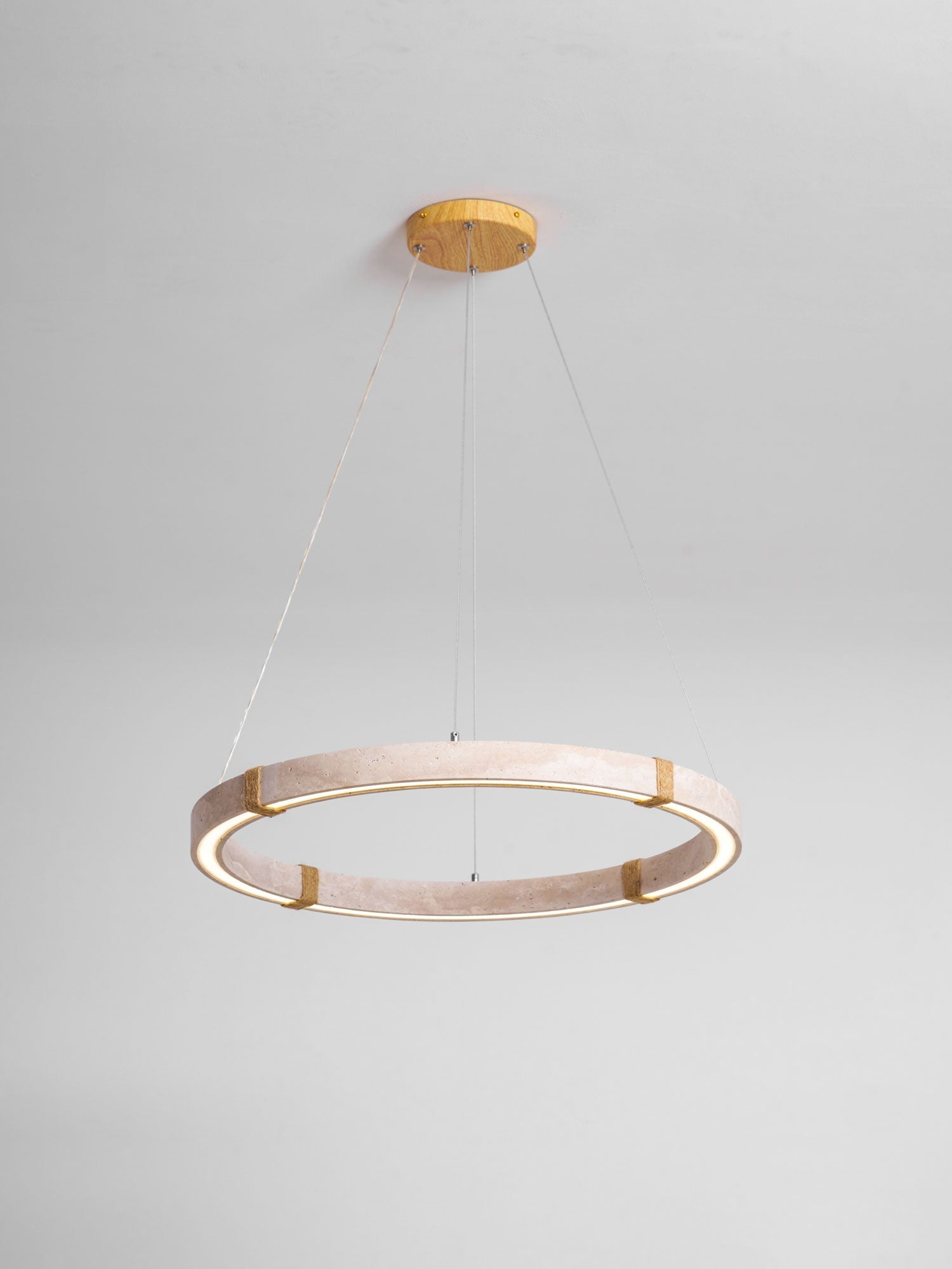 Clairstead Circle Travertine Pendant Light