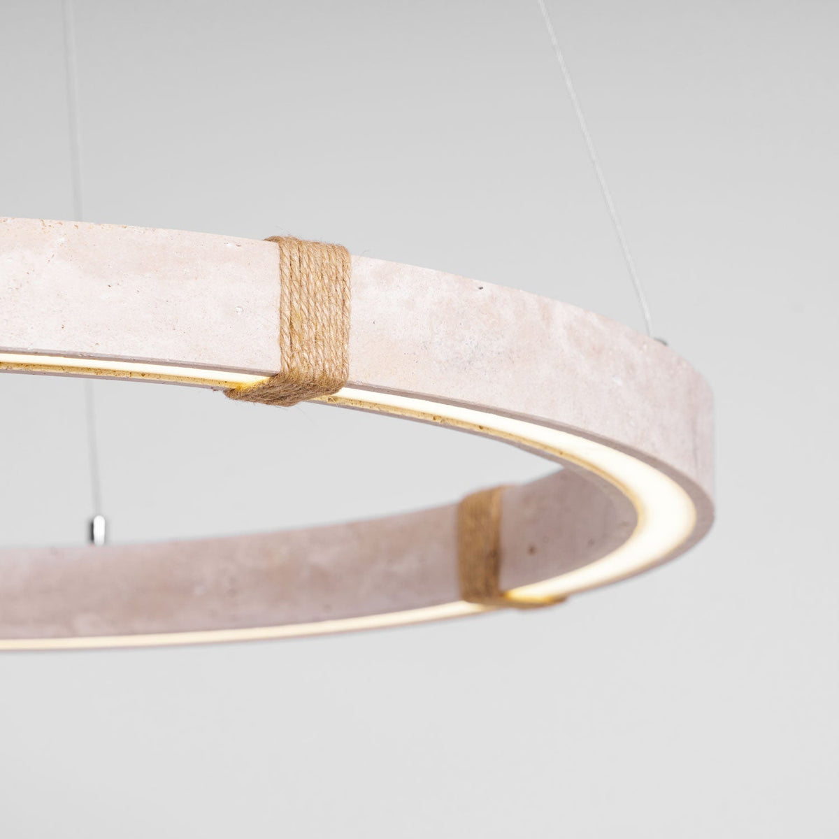 Clairstead Circle Travertine Pendant Light