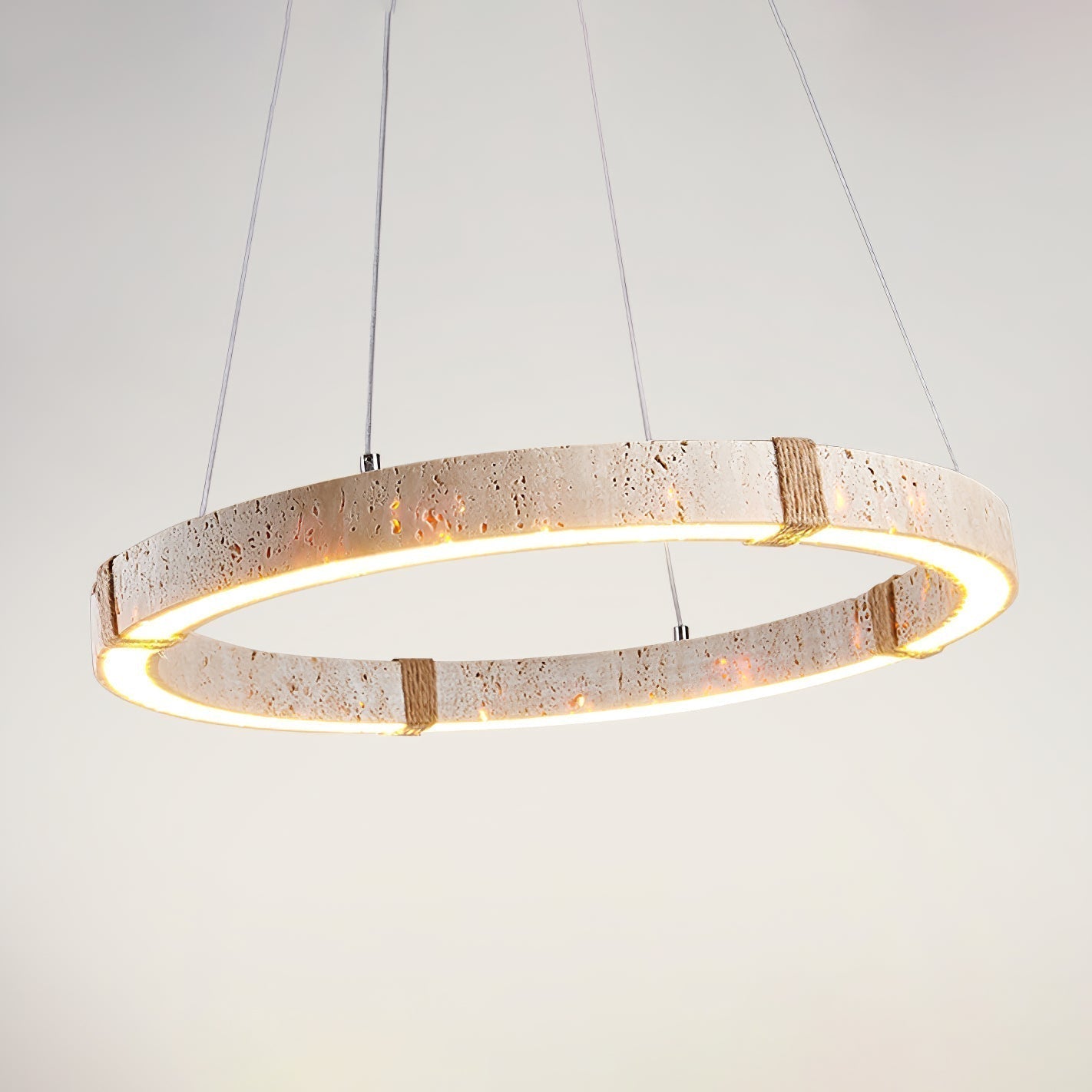 Everett Ring Travertine Pendant Light