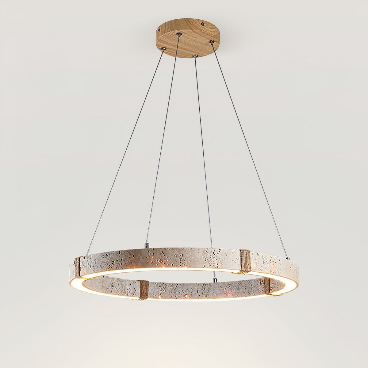 Everett Ring Travertine Pendant Light