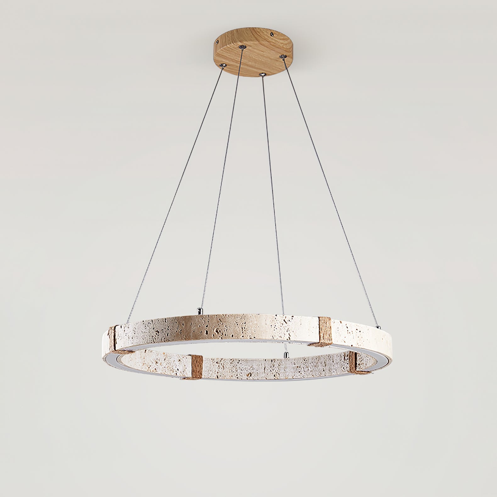 Everett Ring Travertine Pendant Light