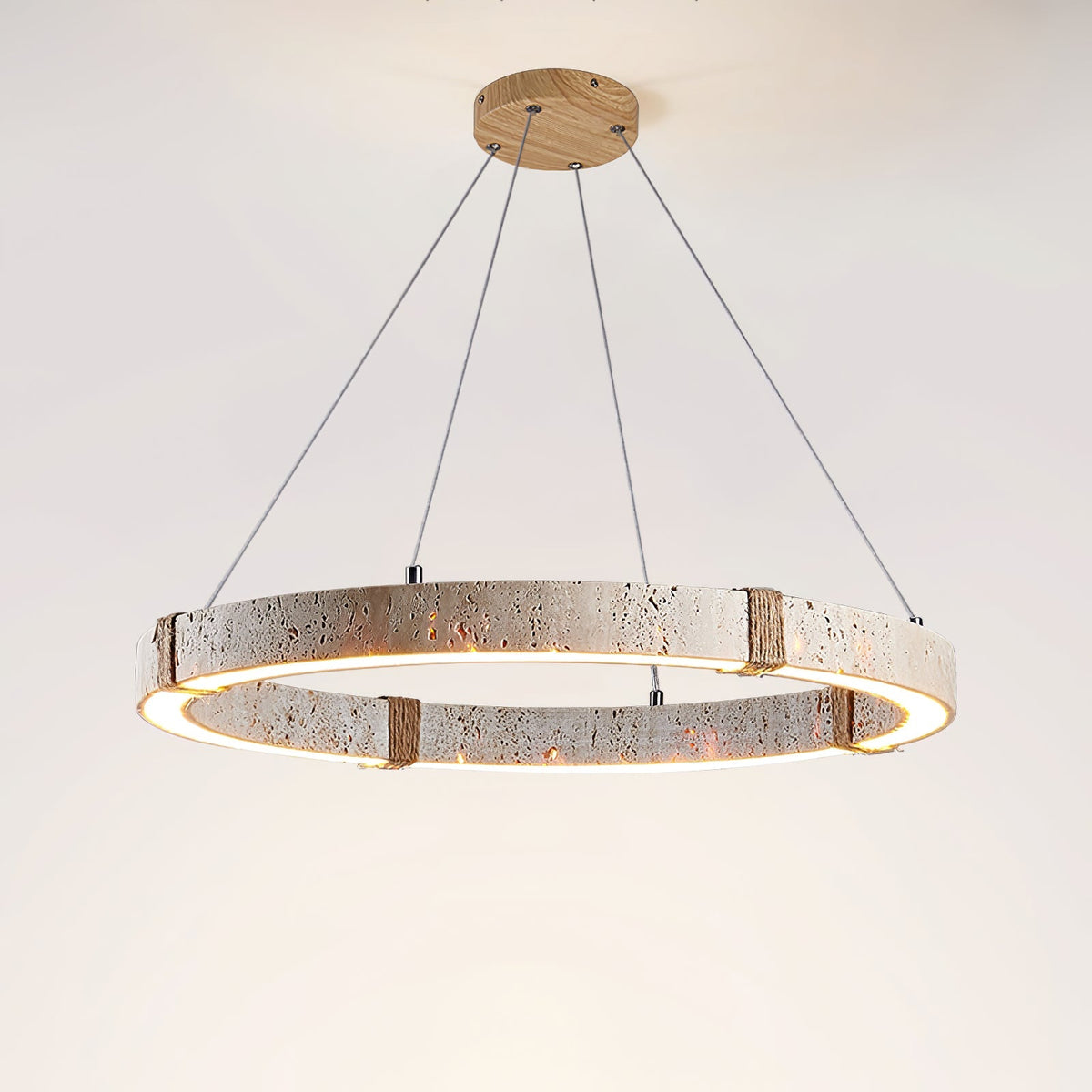 Everett Ring Travertine Pendant Light