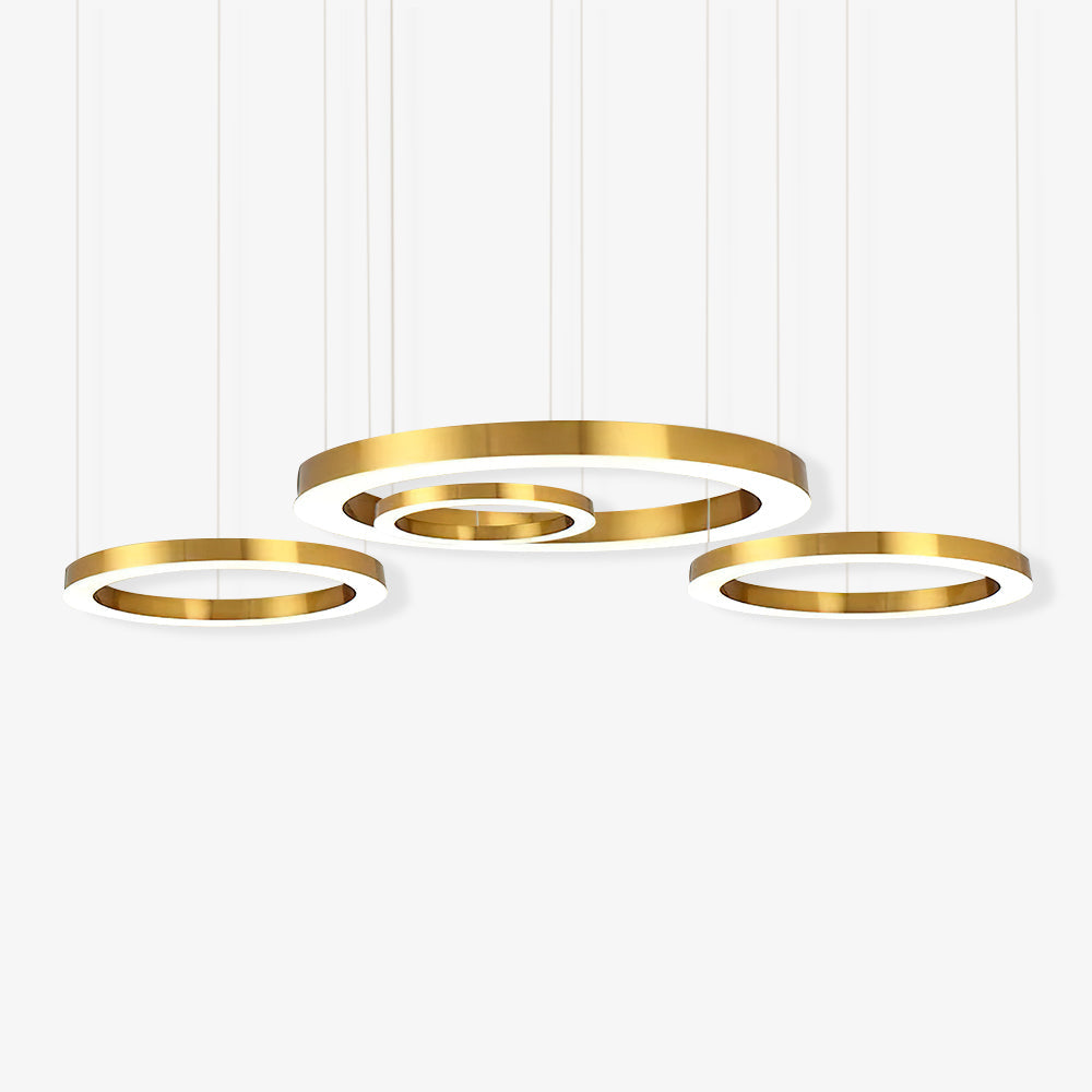 Dexlin Pendant Light LED Ring Gold Modern 3-Ring