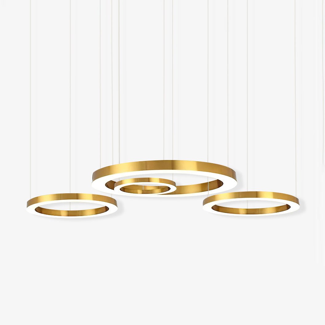Dexlin Pendant Light LED Ring Gold Modern 3-Ring