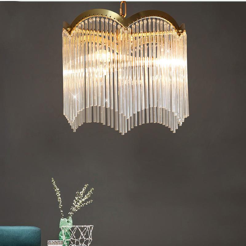 Liorivella Chandelier Glass Rod Wave Shape