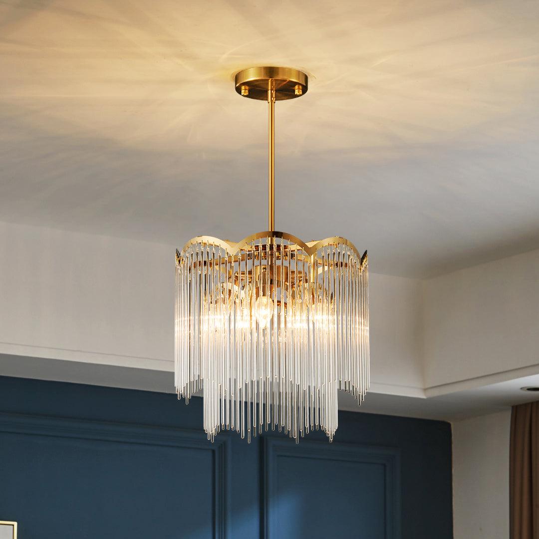 Liorivella Chandelier Glass Rod Wave Shape