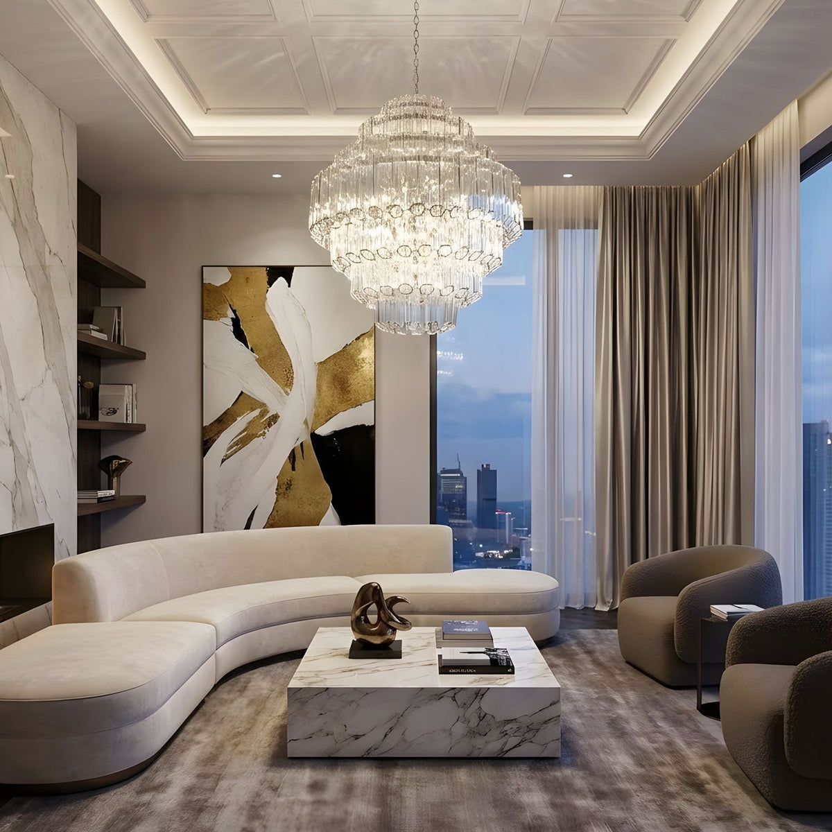 Pinewell Clear Grande Palermo Chandelier