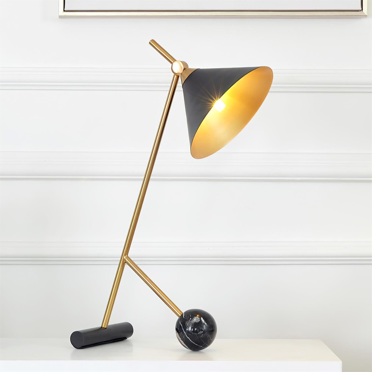 Avelo Marble Geometric Table Lamp