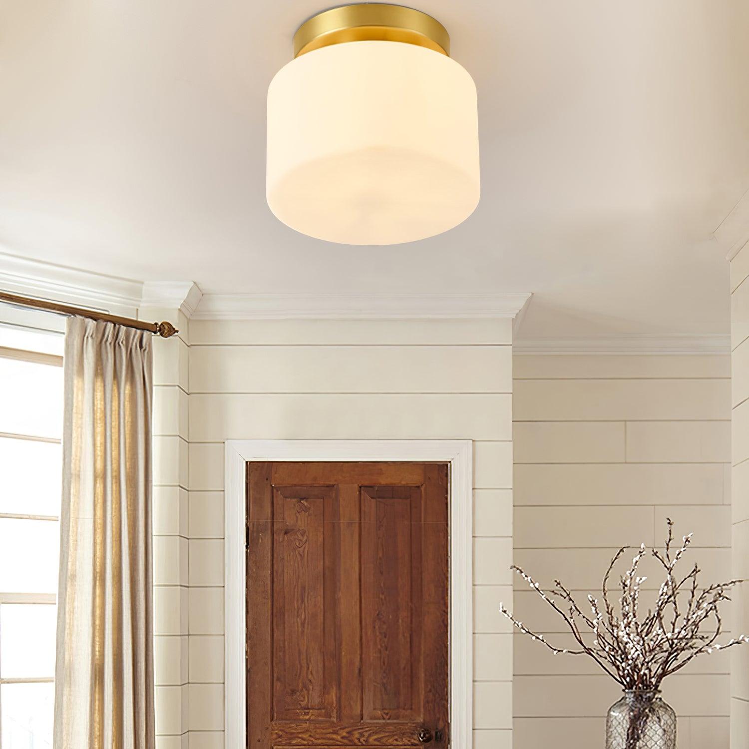 Elsilisra Nordic Art Brass Glass Flush Mount Ceiling Light