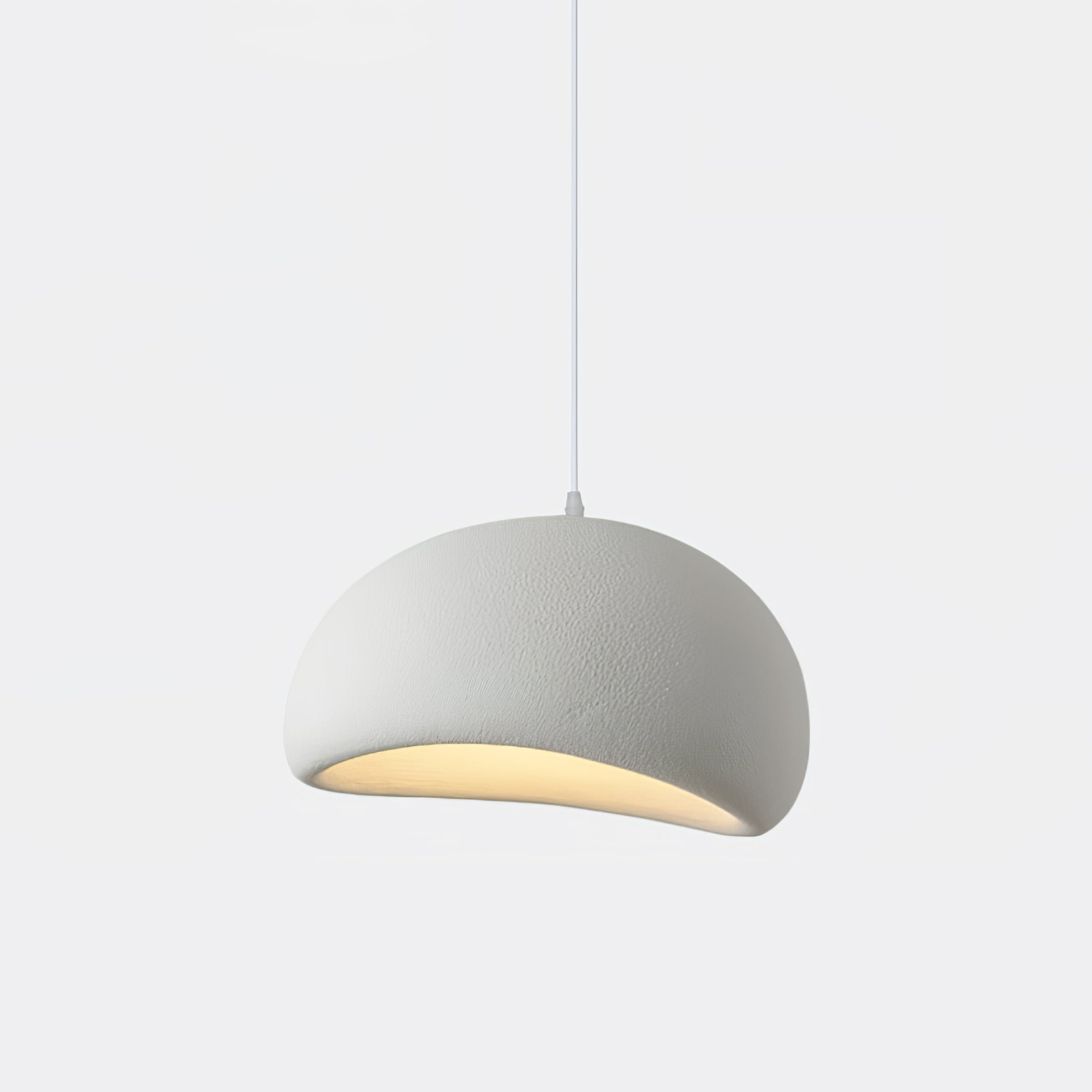 Solara Pendant Lamp Plaster Half Dome Plug In Wabi Sabi - Neutral Decor