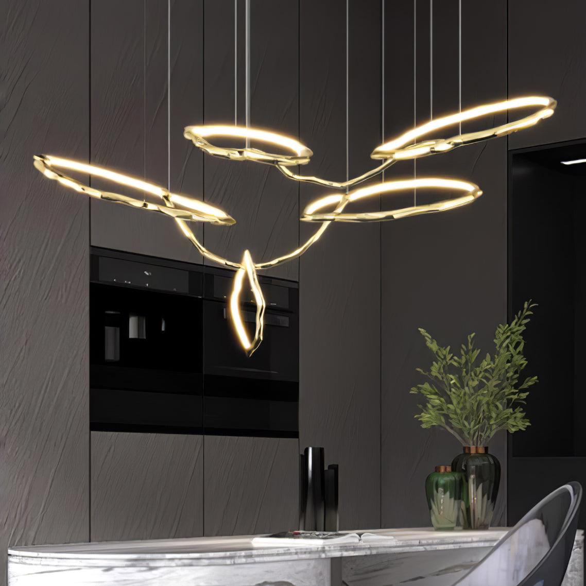 Aballs Cloud Rings Series Brass Chandelier
