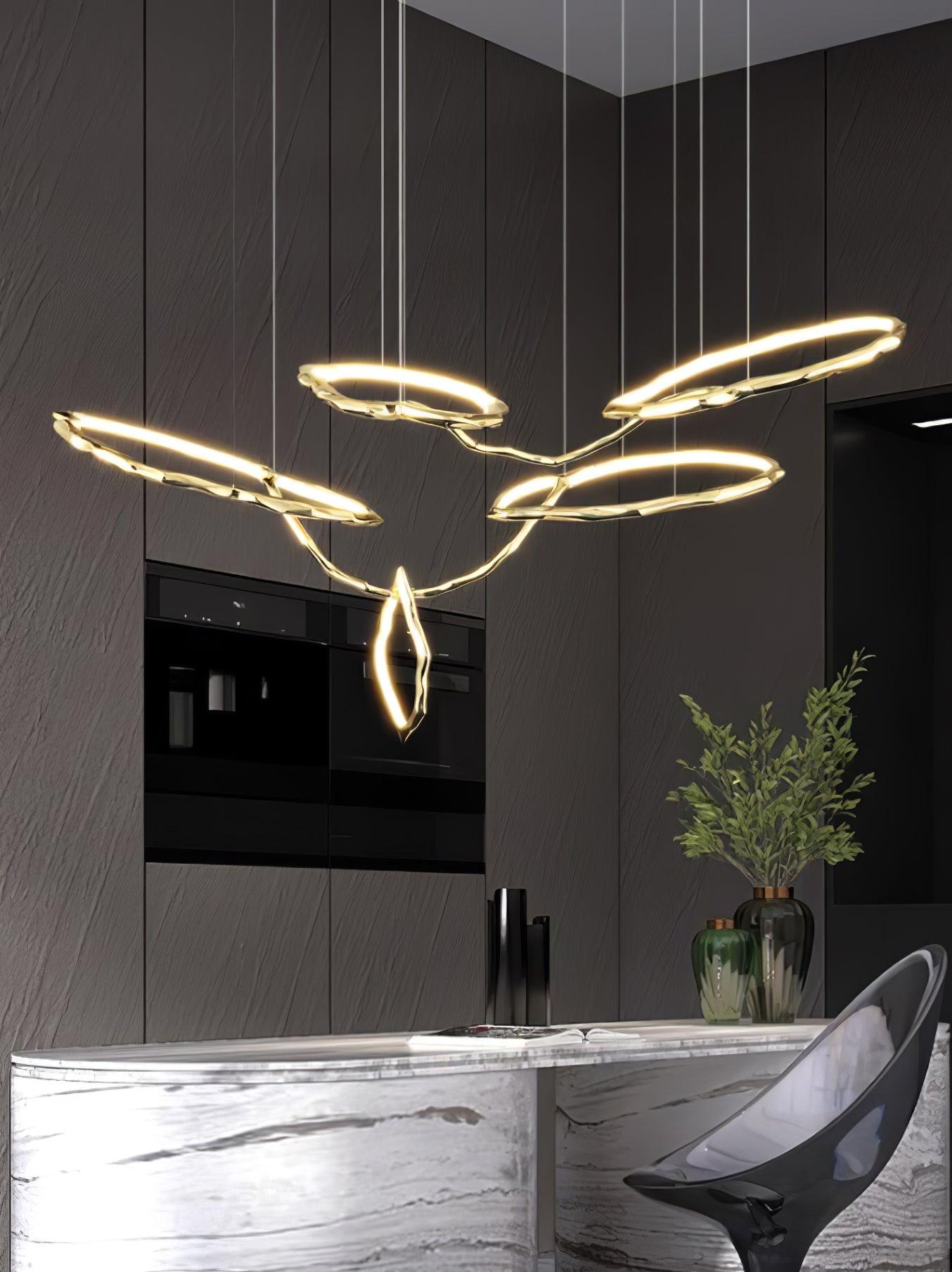 Aballs Cloud Rings Series Brass Chandelier