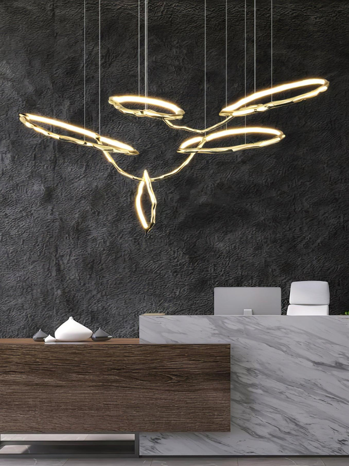 Aballs Cloud Rings Series Brass Chandelier