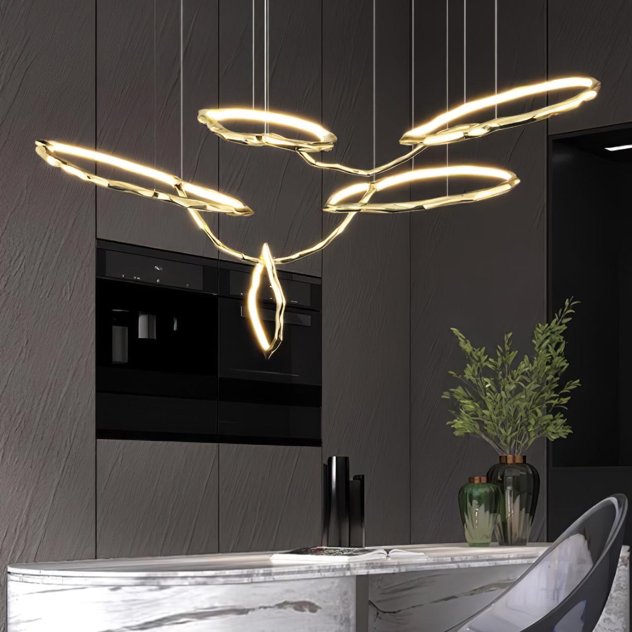 Aballs Cloud Rings Series Brass Chandelier