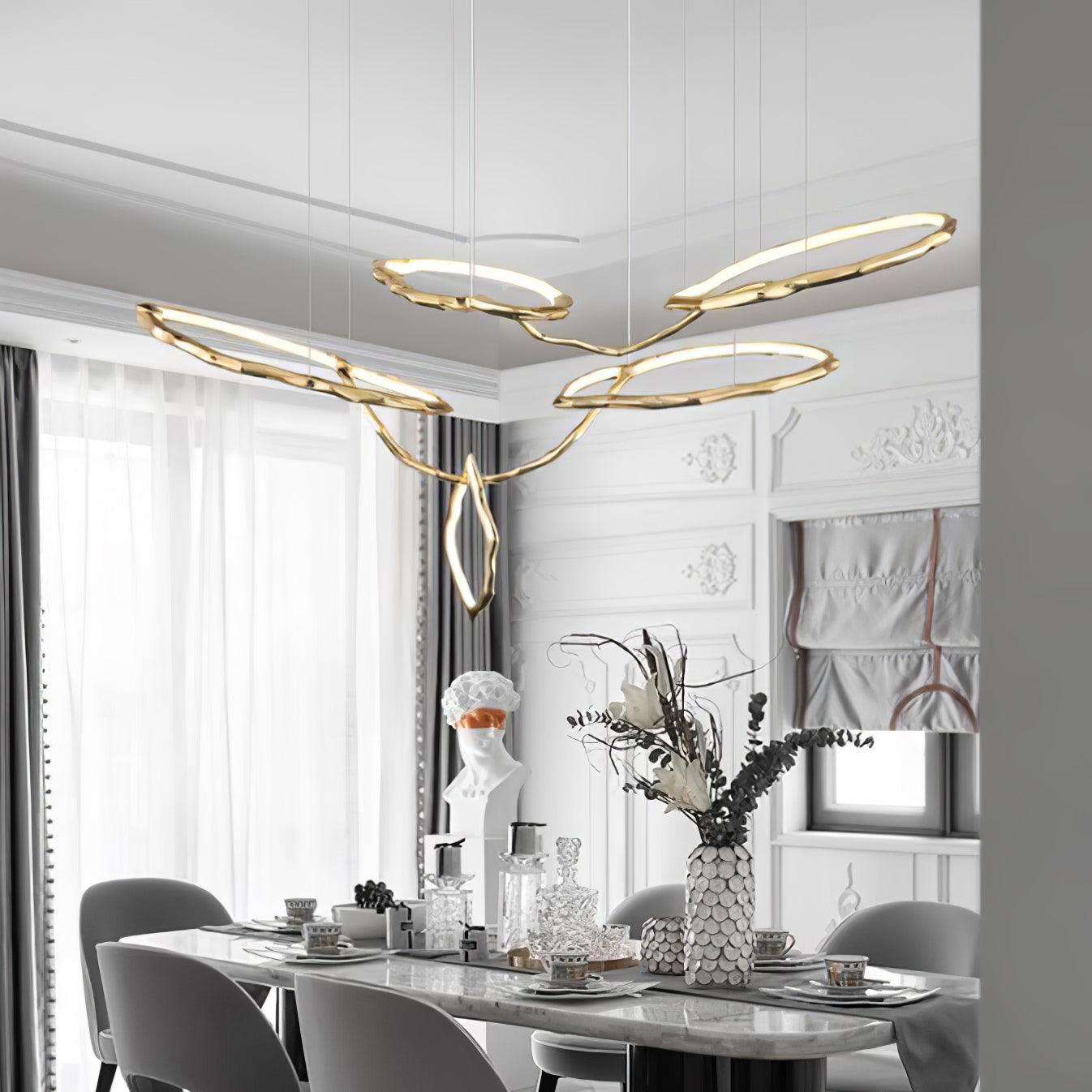Aballs Cloud Rings Series Brass Chandelier