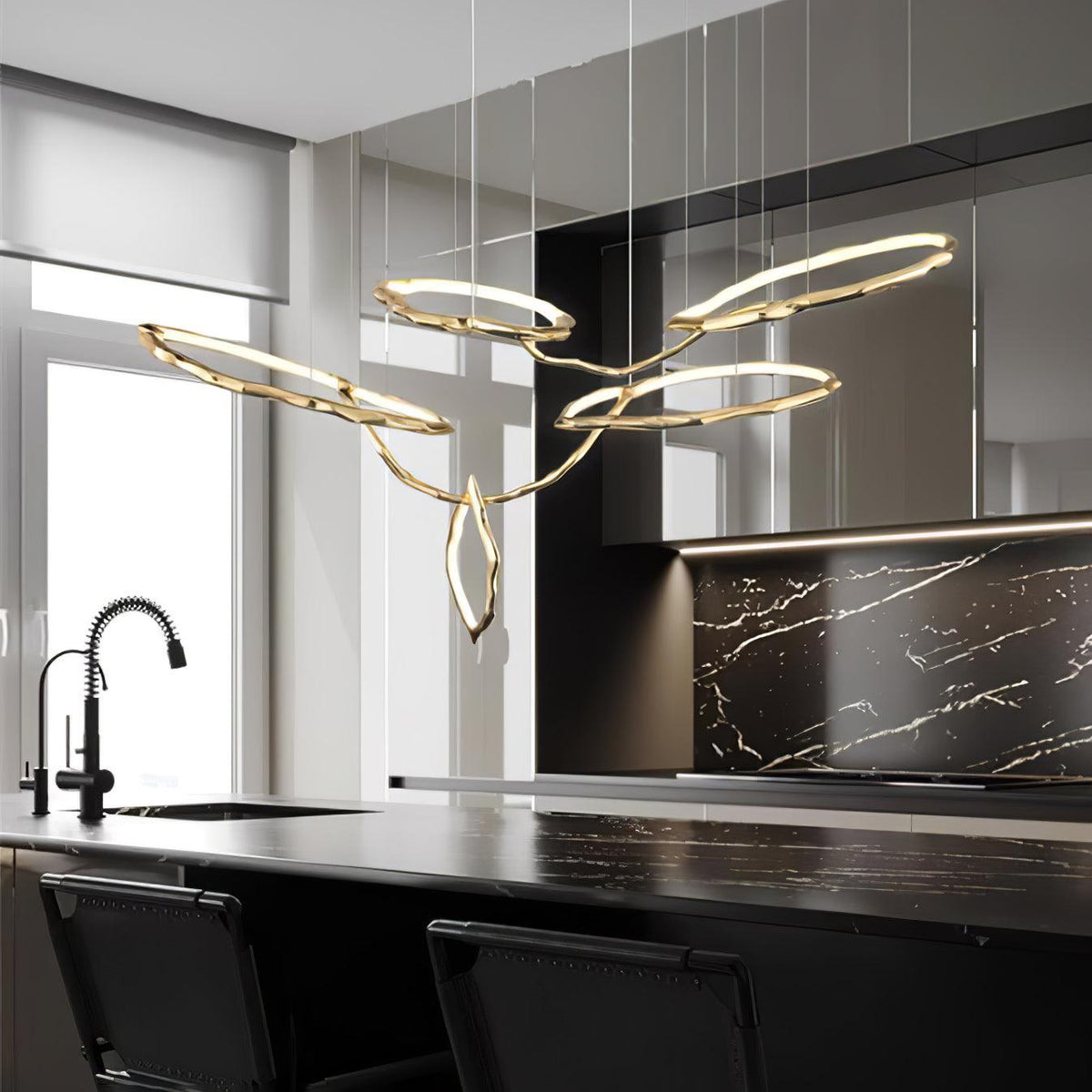Aballs Cloud Rings Series Brass Chandelier