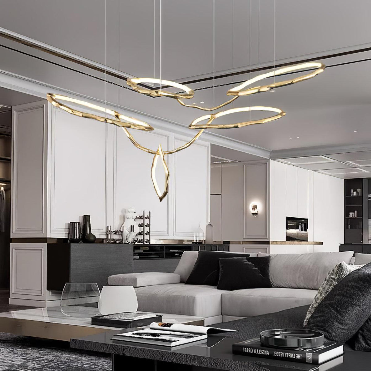 Aballs Cloud Rings Series Brass Chandelier