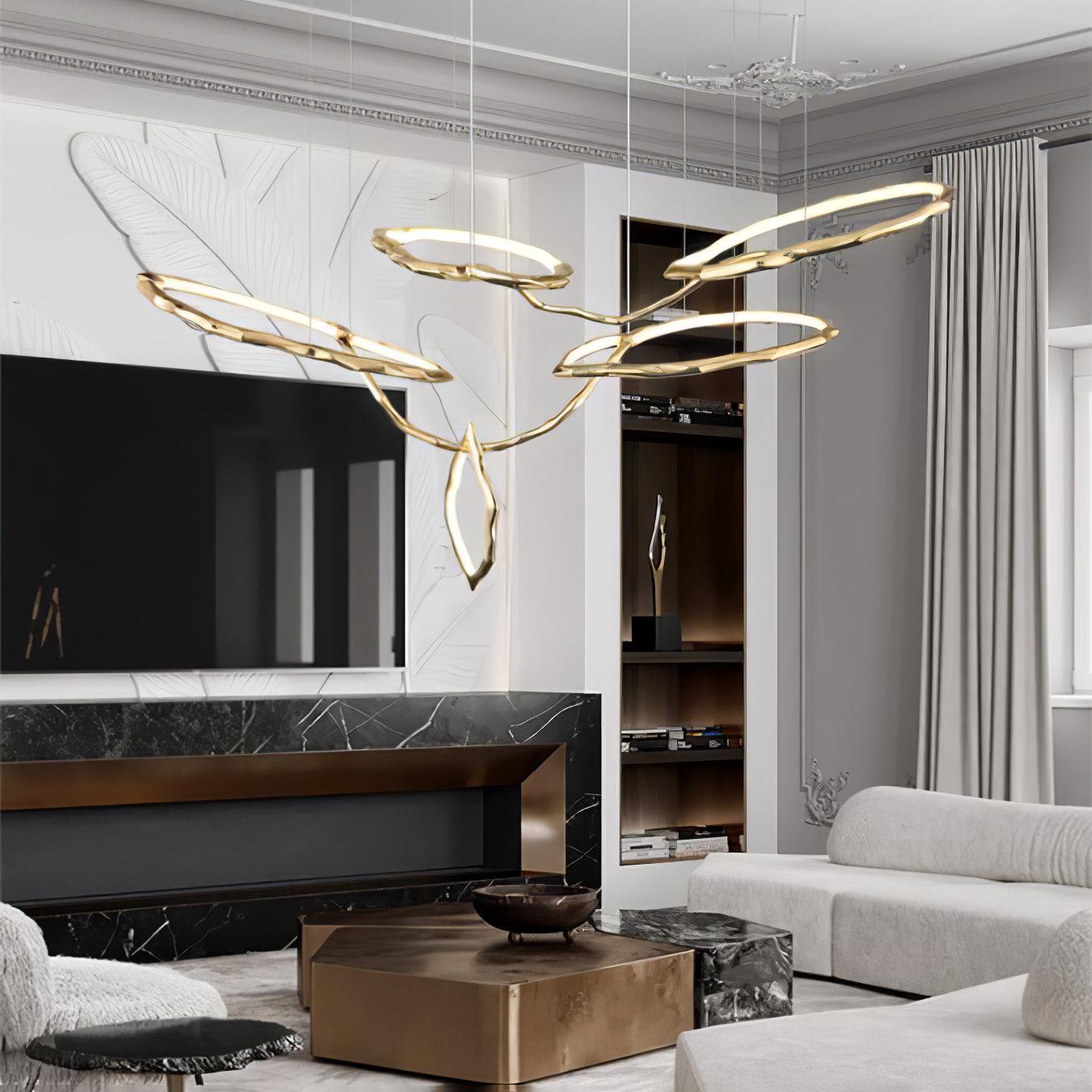 Aballs Cloud Rings Series Brass Chandelier