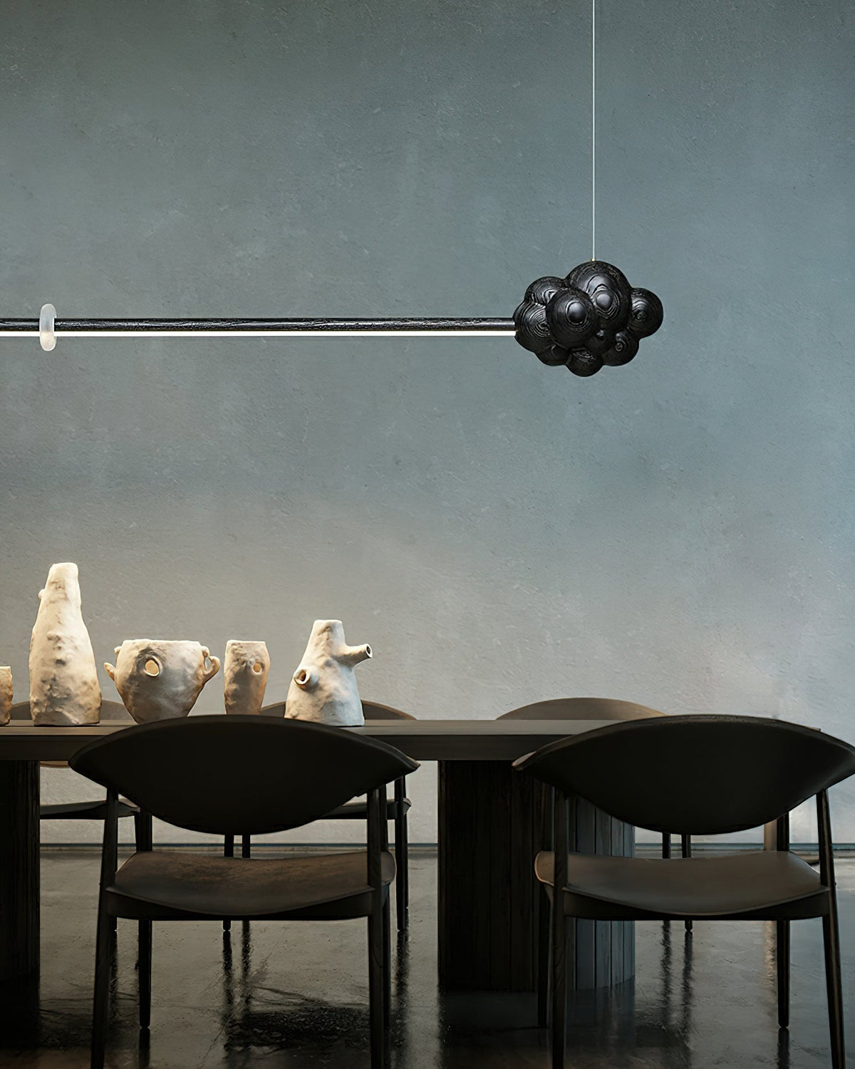 Sylisia Pendant Lamp Wood Stick Cloud Minimalist