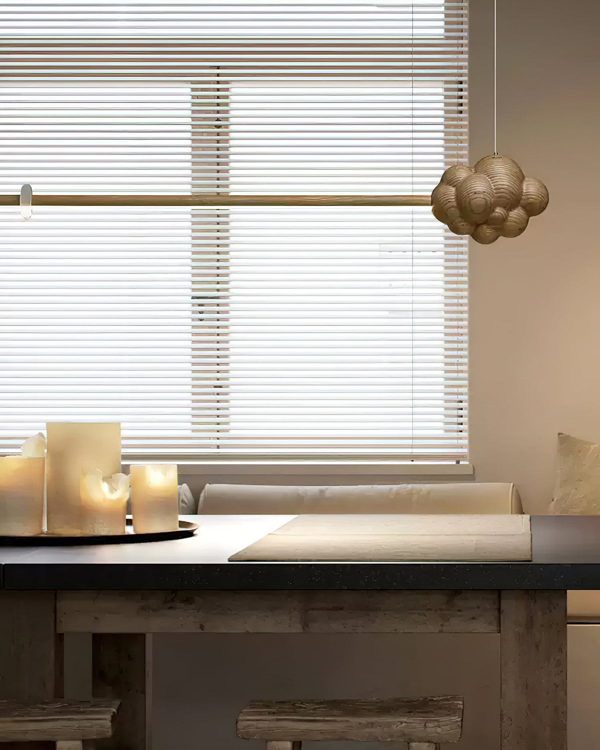 Sylisia Pendant Lamp Wood Stick Cloud Minimalist