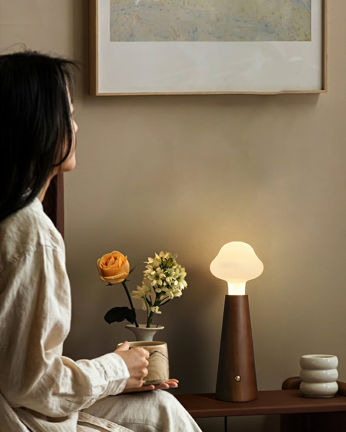 Mushio Wood Cloud Table Lamp