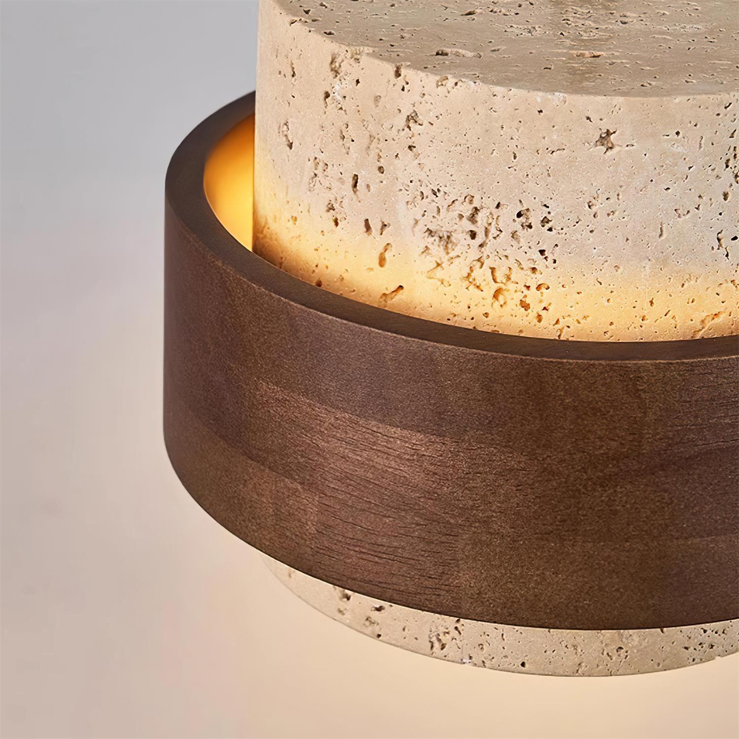 Avone Travertine and Walnut Plug-In Pendant Light - Neutral Decor