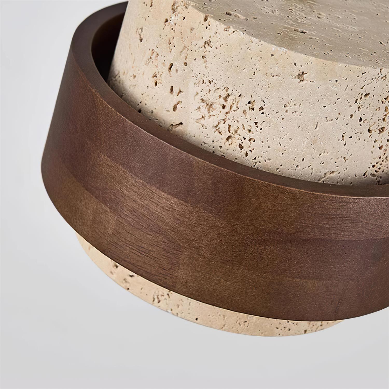 Avone Travertine and Walnut Plug-In Pendant Light - Neutral Decor