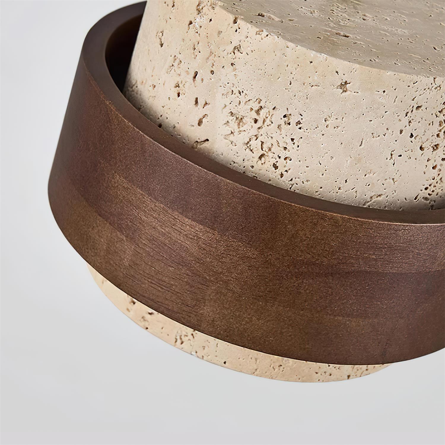 Wall Lamp Travertine and Walnut Accent Modern Minimalist - Neutral Decor