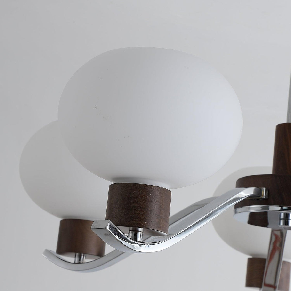 Elvinine Chandelier Chrome Walnut Elegant