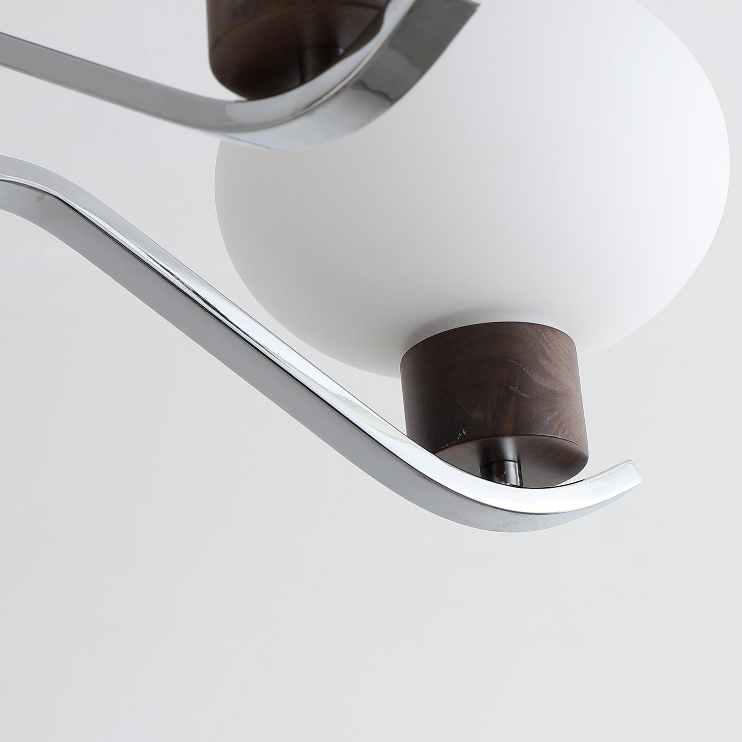 Elvinine Chandelier Chrome Walnut Elegant
