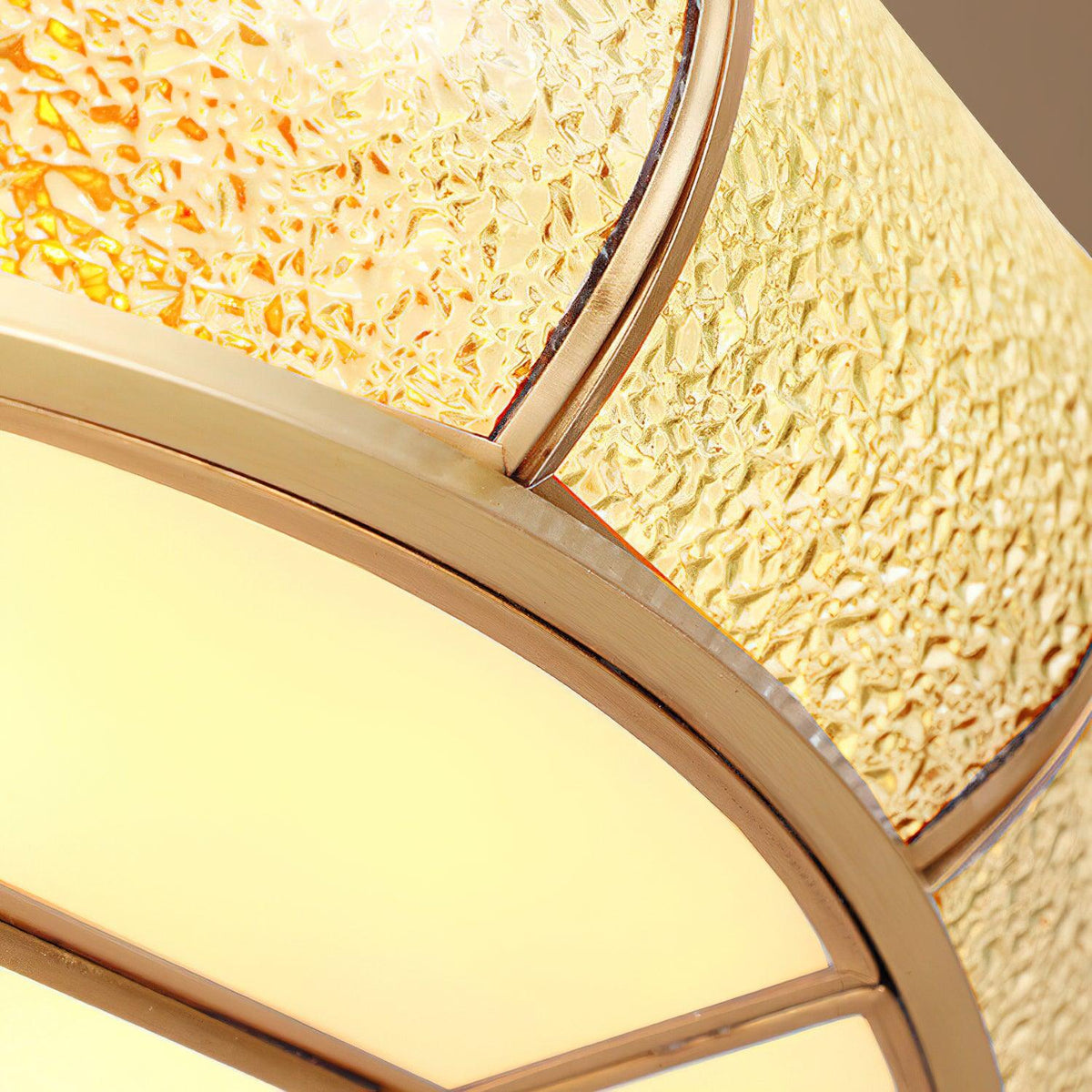 Deu Postmodern Luxury Drum Brass Glass Ceiling Light