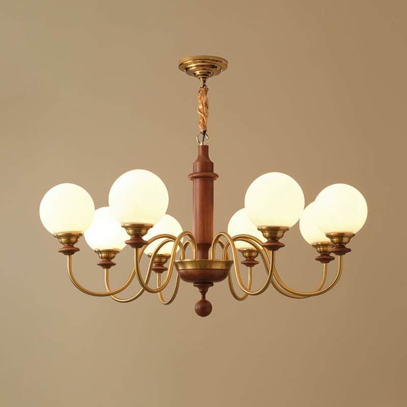Celoira Vintage Brass Glass Chandelier