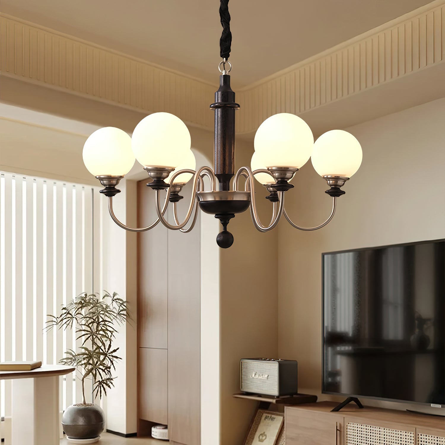 Celoira Vintage Brass Glass Chandelier