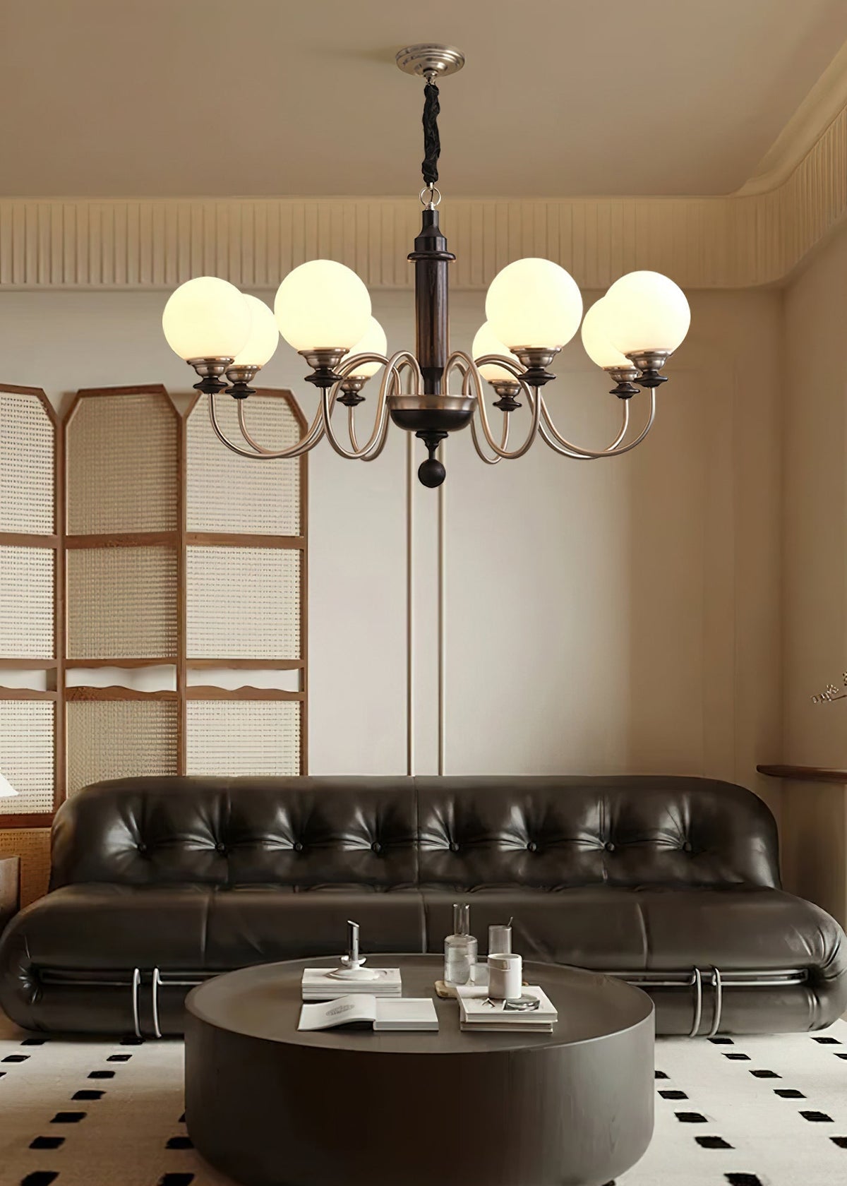 Celoira Vintage Brass Glass Chandelier