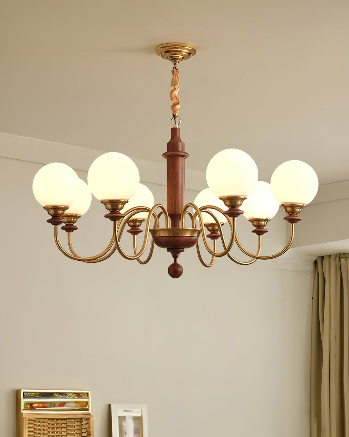 Celoira Vintage Brass Glass Chandelier