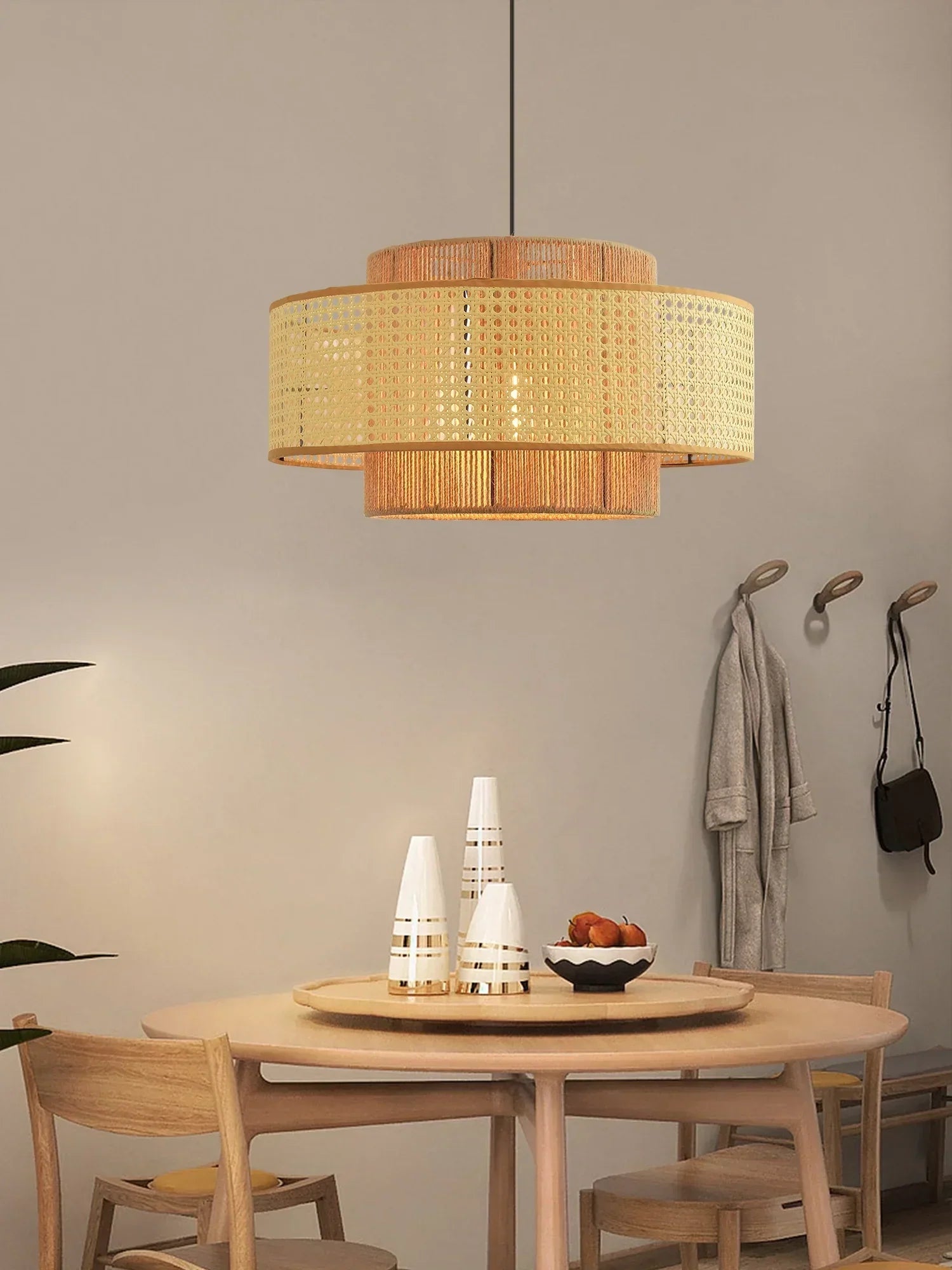 Crigen Concentric Rattan Pendant Light