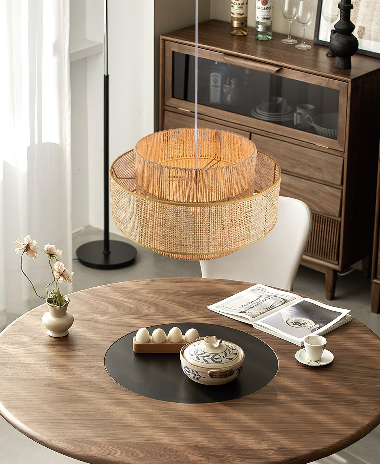 Crigen Concentric Rattan Pendant Light