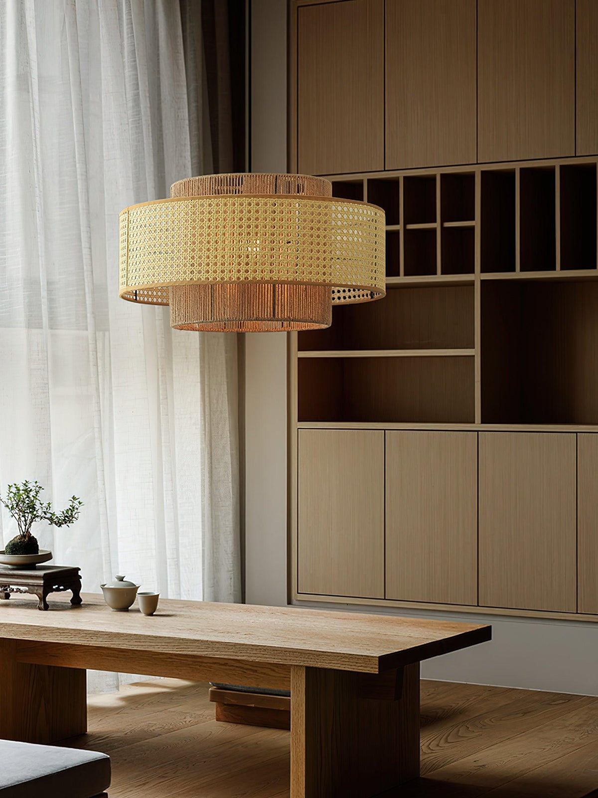 Crigen Concentric Rattan Pendant Light