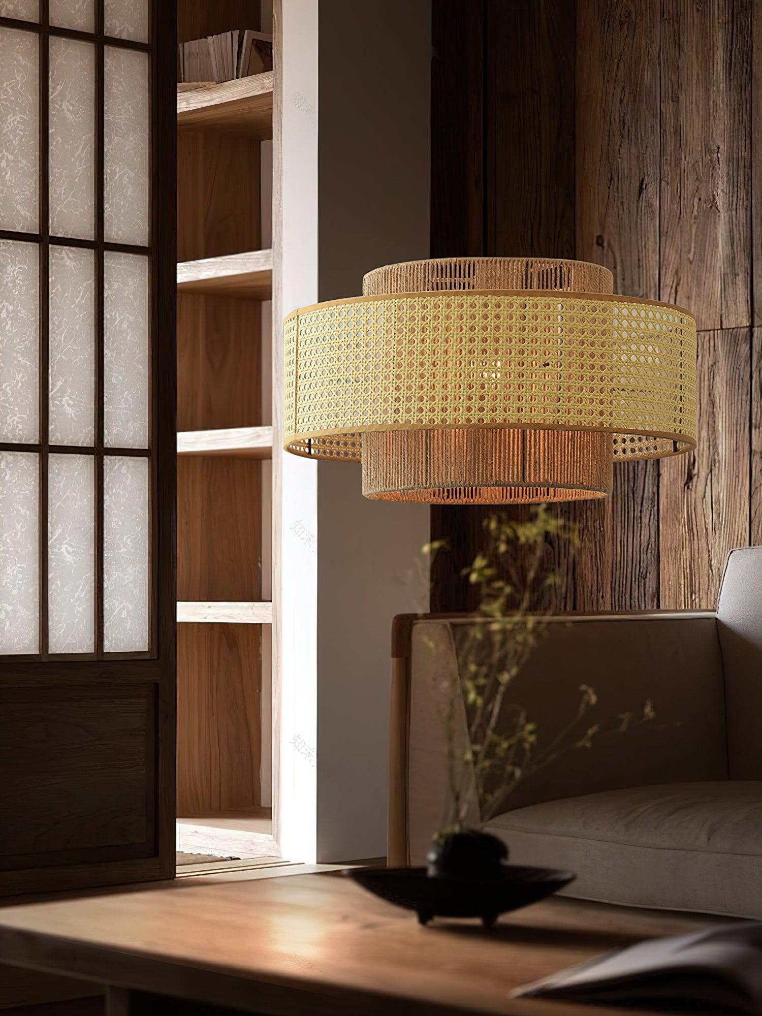 Crigen Concentric Rattan Pendant Light