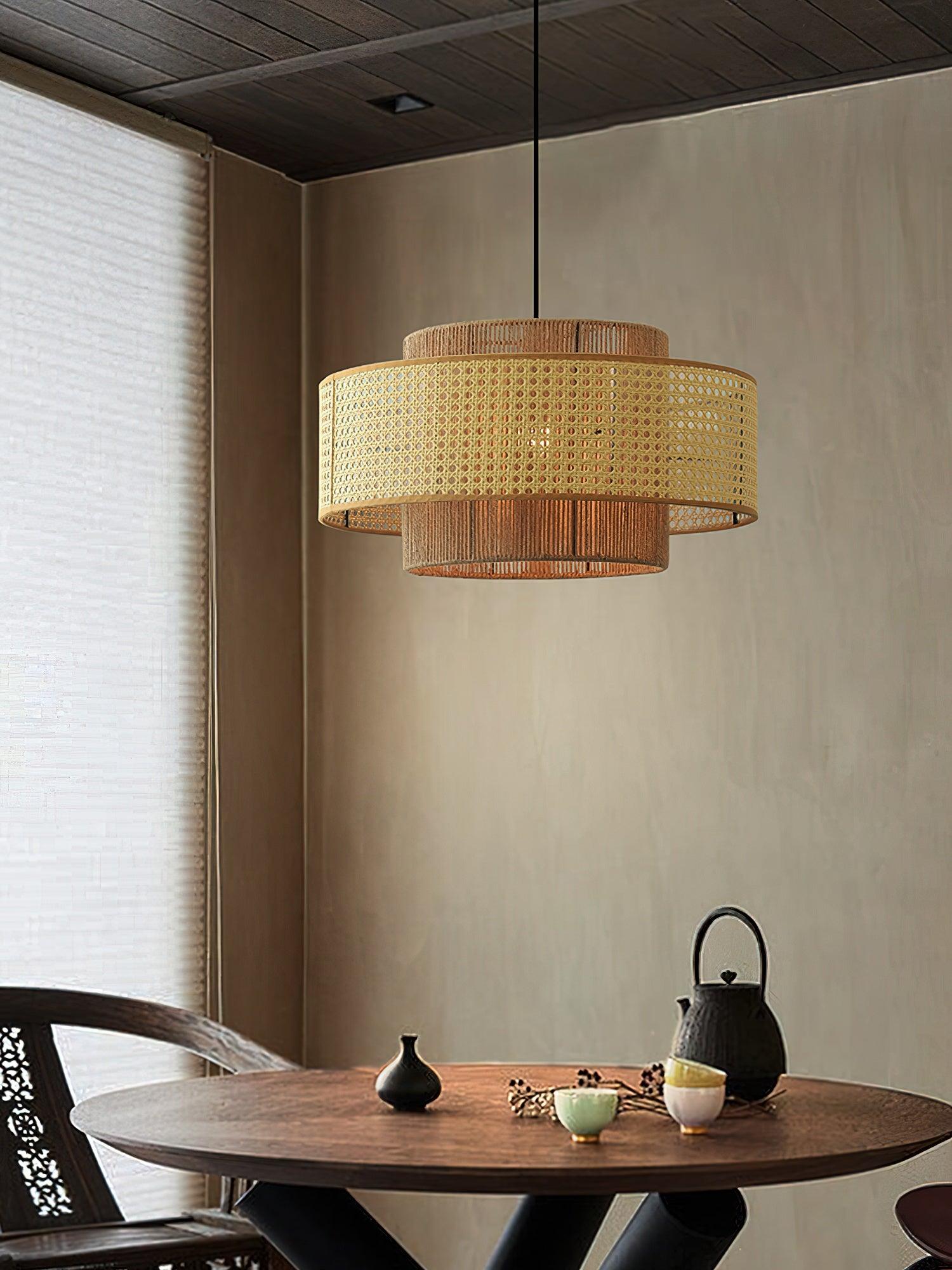 Crigen Concentric Rattan Pendant Light