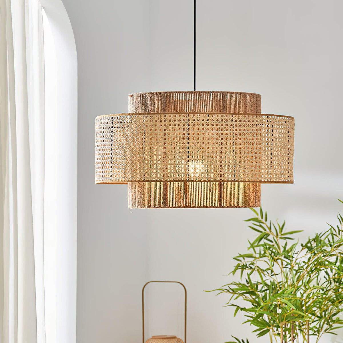 Crigen Concentric Rattan Pendant Light