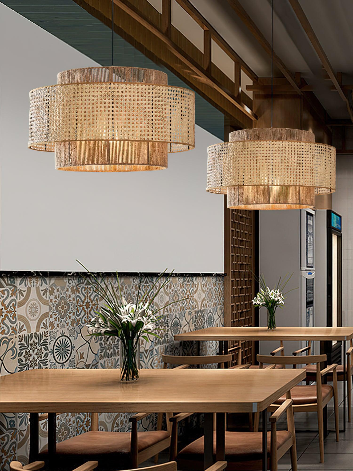 Crigen Concentric Rattan Pendant Light