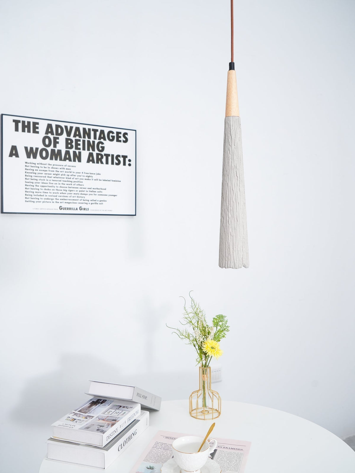 Lirixon Pendant Lamp Concrete Pleated