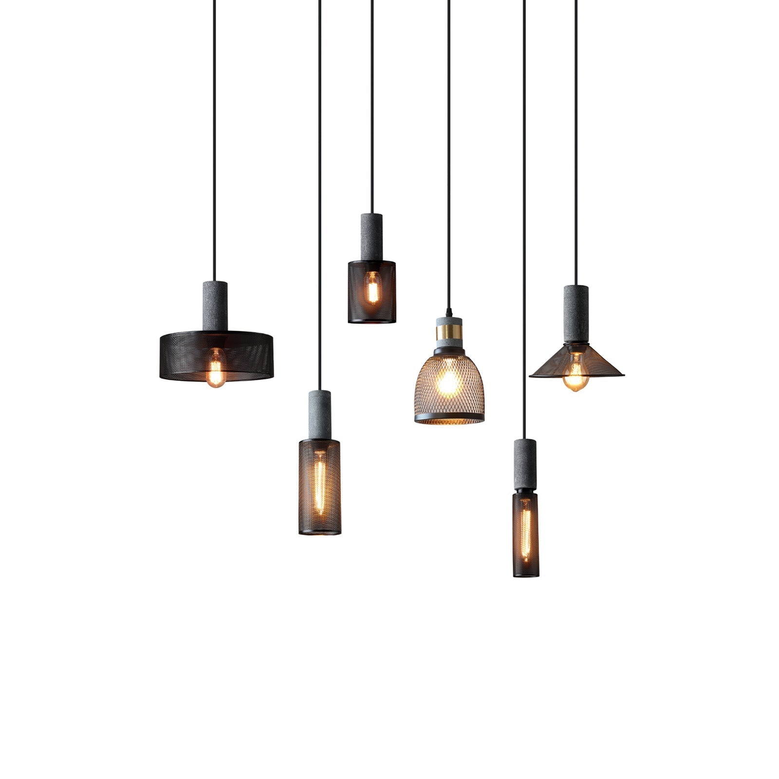 Arisha Industrial Cylindrical Pendant Light, Cement Wabi-Sabi - Neutral Decor
